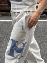 H HEART RHINESTONE SWEAT PANTS