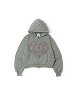 VINTAGE HEART LOGO ZIP HOODIE