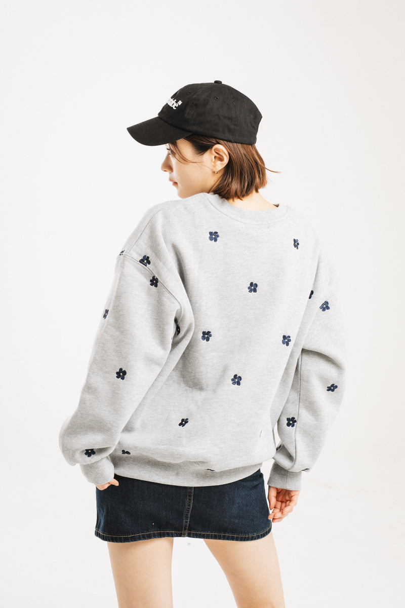 All over pattern flower sweatshirt