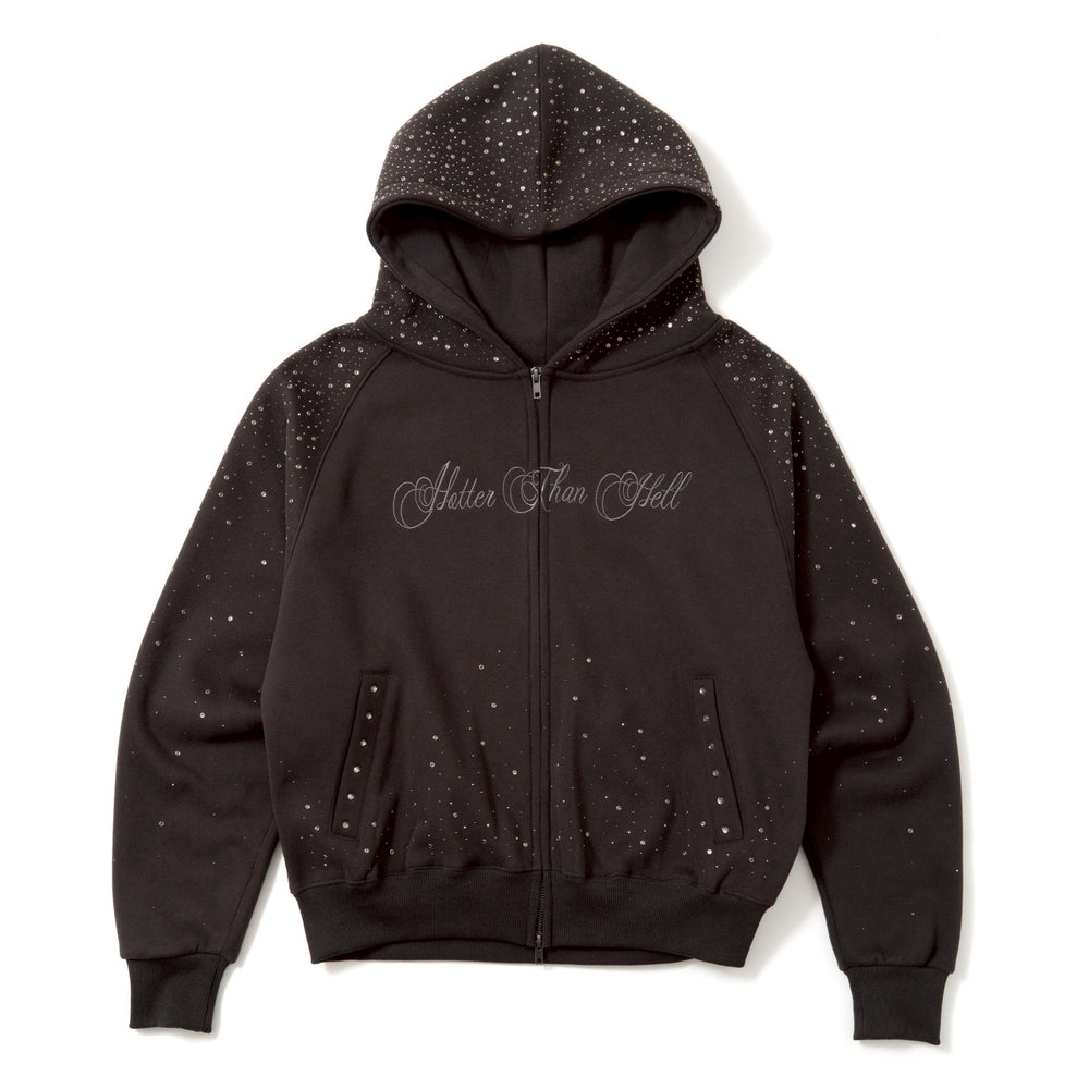 rhinestone scattered zip hoodie – YZ