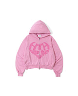 VINTAGE HEART LOGO ZIP HOODIE