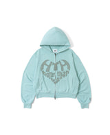 VINTAGE HEART LOGO ZIP HOODIE