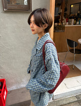 Check tailored ss jacket