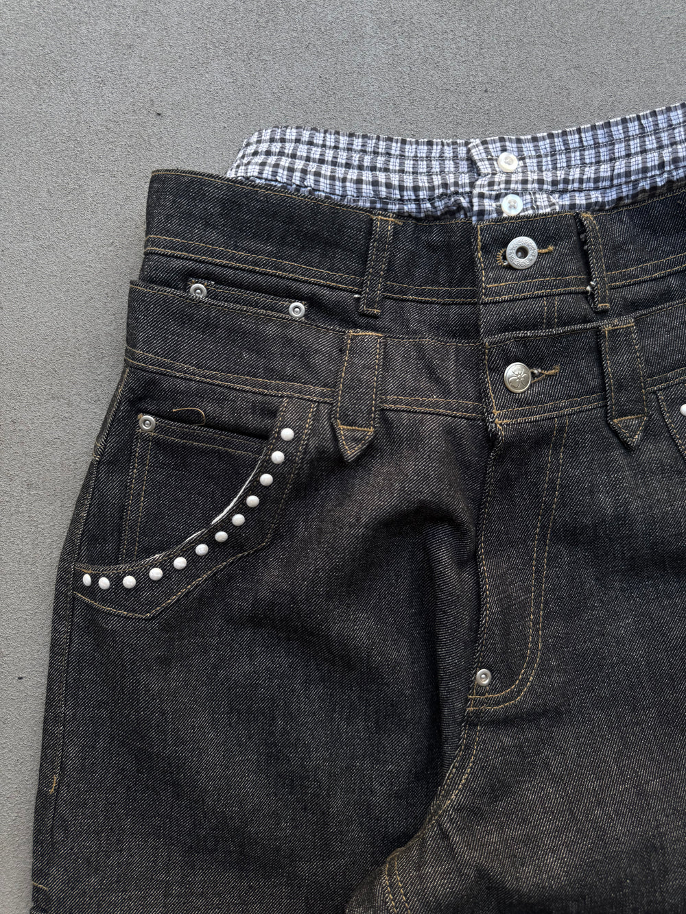 3-Layered Pearl Low-Rise Denim – YZ