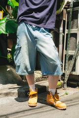 Denim Half Cargo Pants