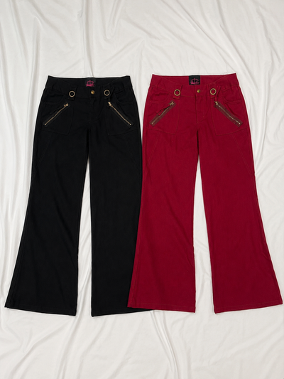 Rayon Linen Low-Rise Pants