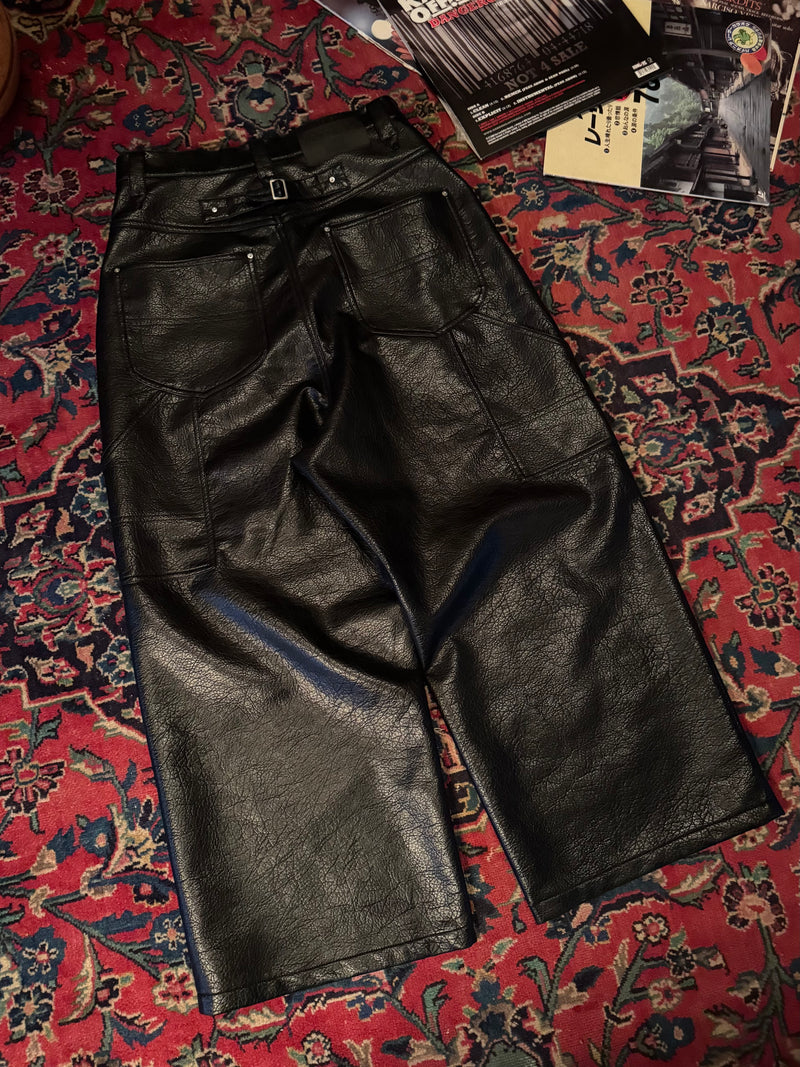 Ballsy Painter Faux Leather Baggy Pants
