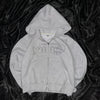 Universal logo rhinestone zip hoodie