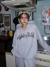 Patchwork Logo zip hoodie 