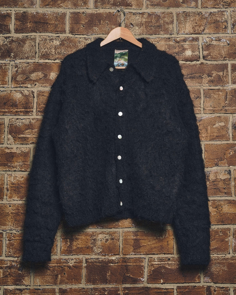 mohair blend knit cardigan – YZ