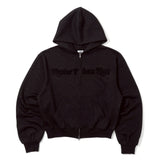 glitter heart logo zip hoodie