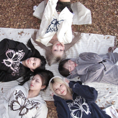 正面蝴蝶標誌拉鍊連帽衫 