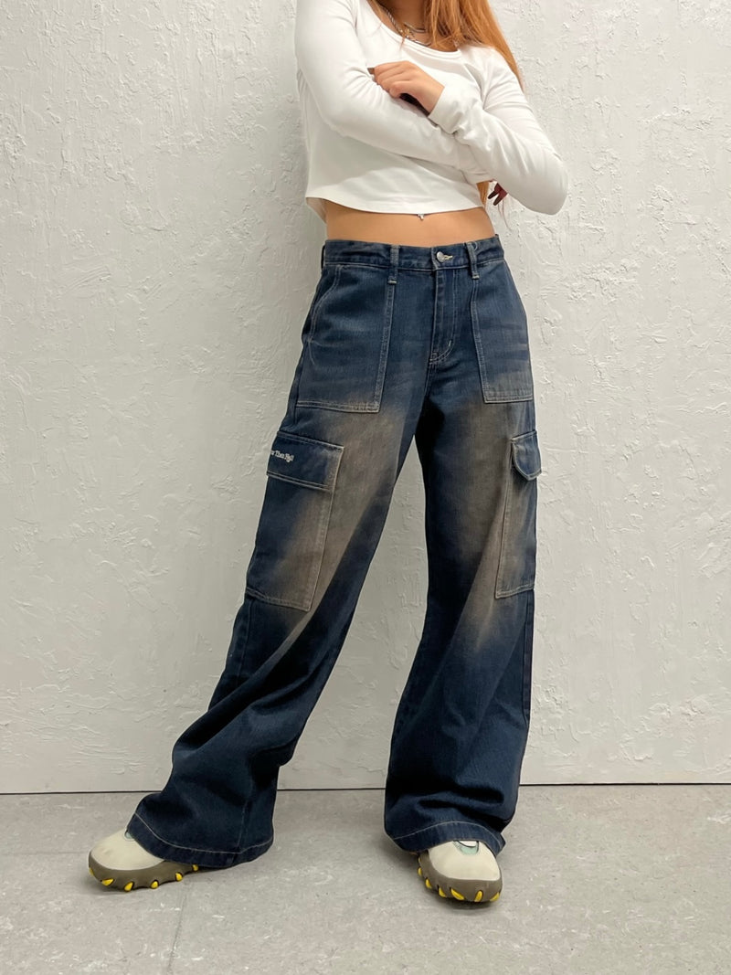 Denim Cargo Pants