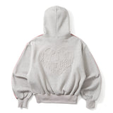 emboss heart logo hoodie