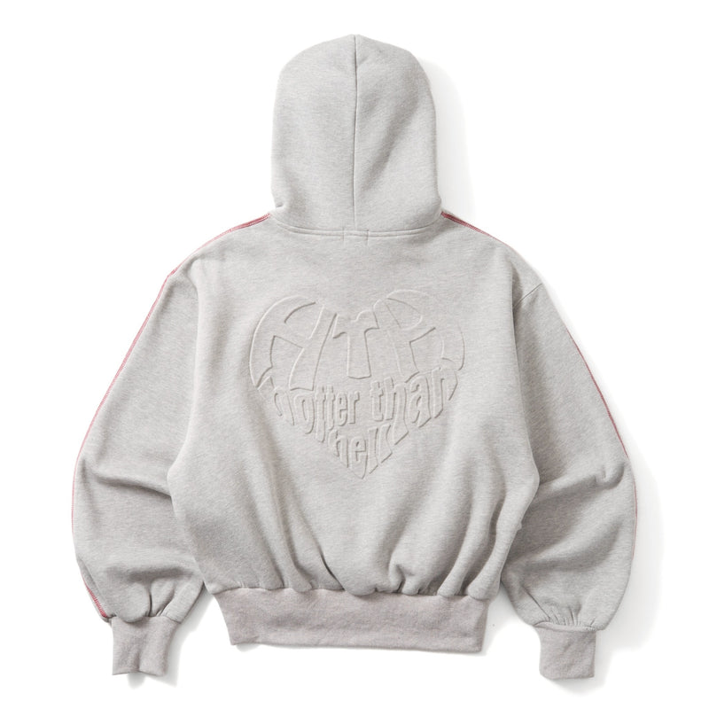 emboss heart logo hoodie