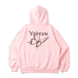 butterfly logo lame hoodie