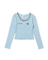 LACE TRIM RIB TOP 