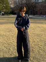 Two point draw code zip hoodie