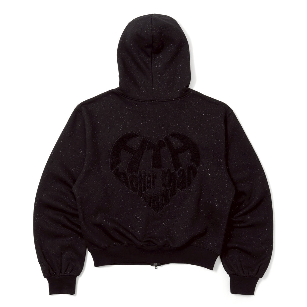 glitter heart logo zip hoodie – YZ