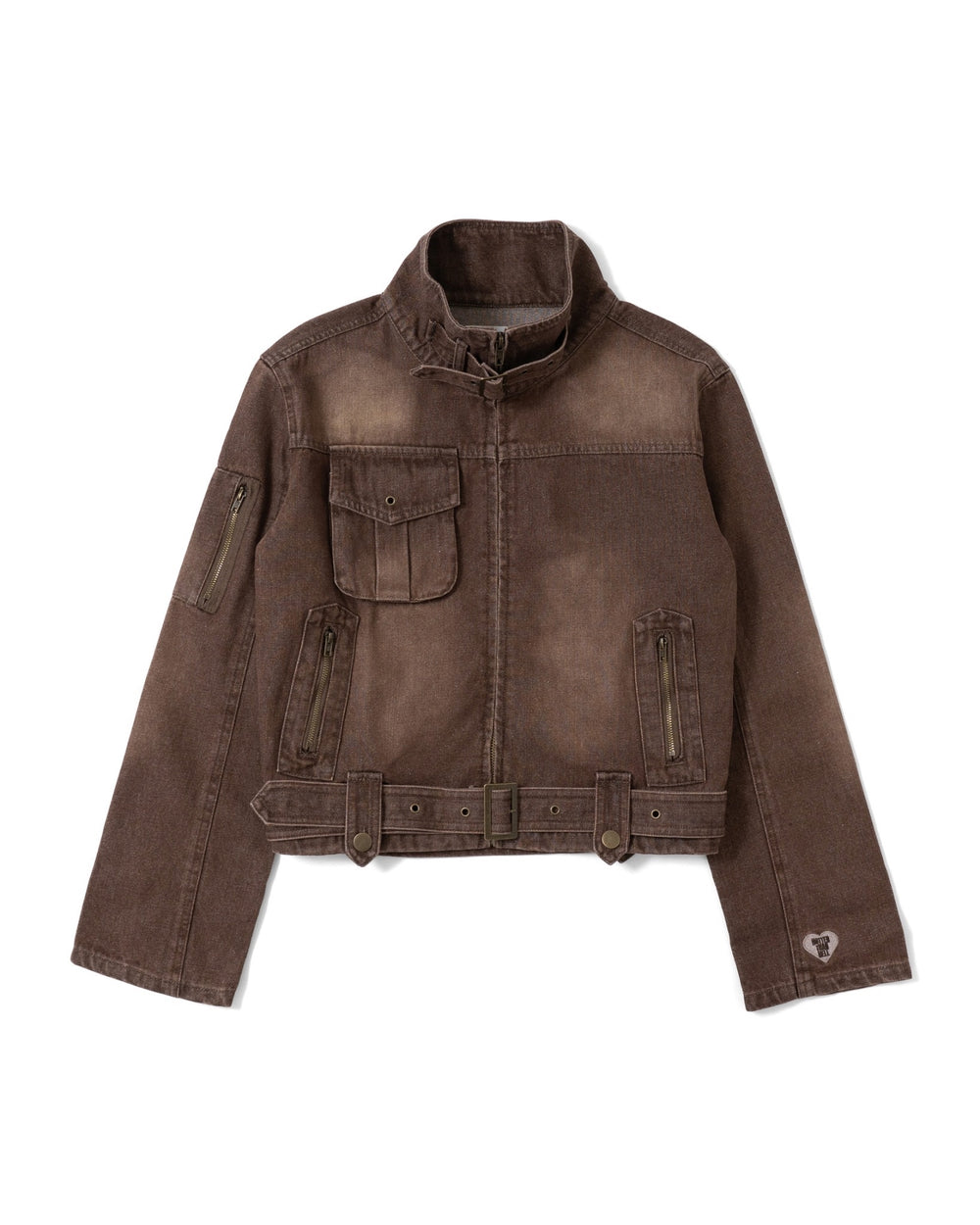 WASHED BELT DENIM JACKET – YZ