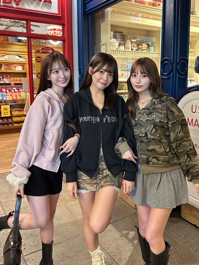 SC logo thermal zip hoodie