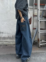 復古風格側縫氣球牛仔褲 