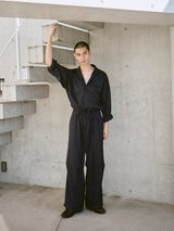 open collar belted assort l/s jump suit