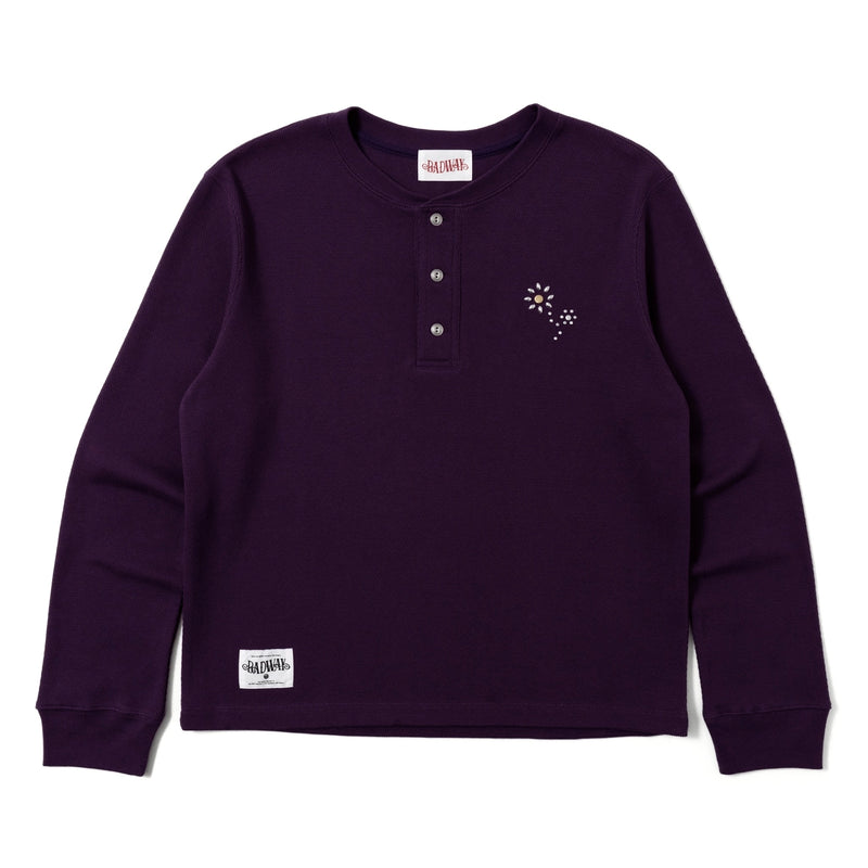 Badway Flower studs border henry ボーダーT M Flower studs henry thermal – YZ