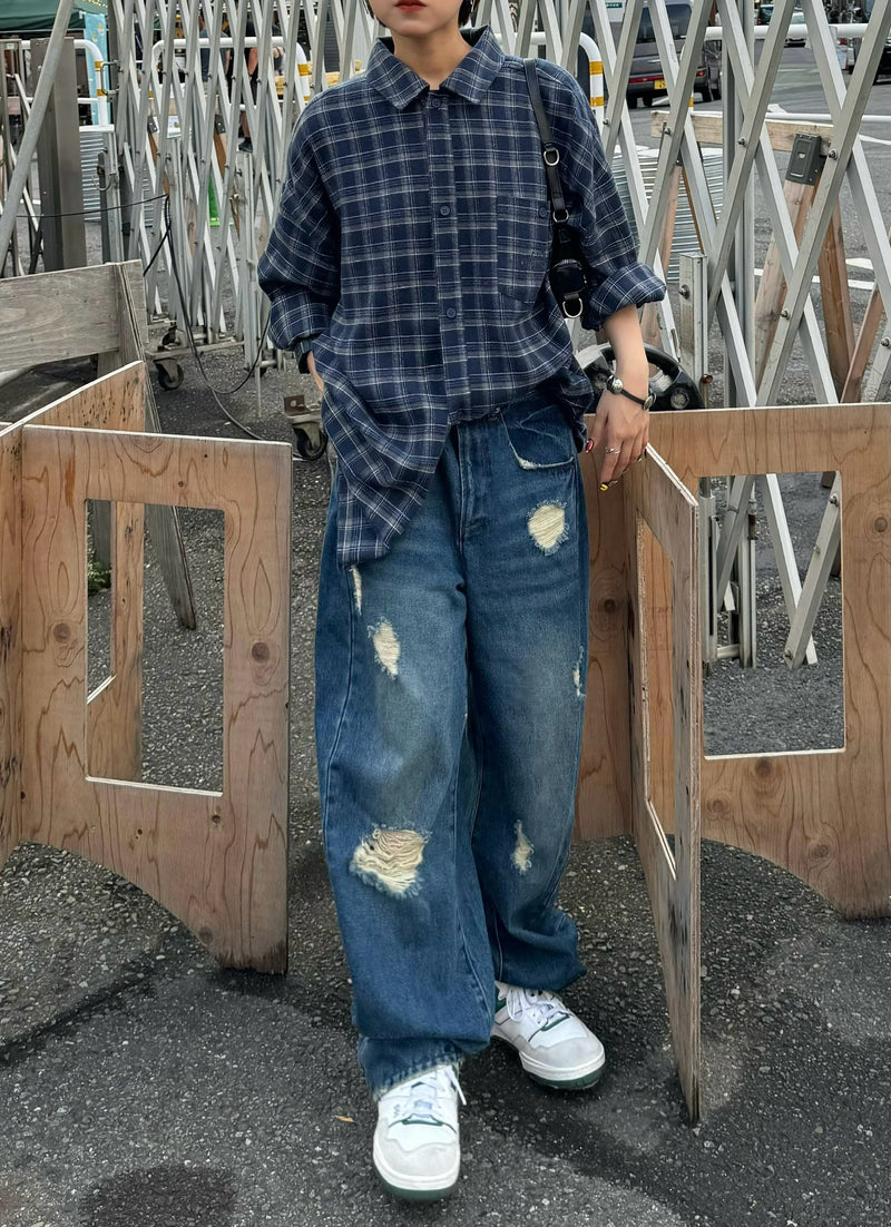 WUDGE BOY OVER DYE DAMAGE DENIM