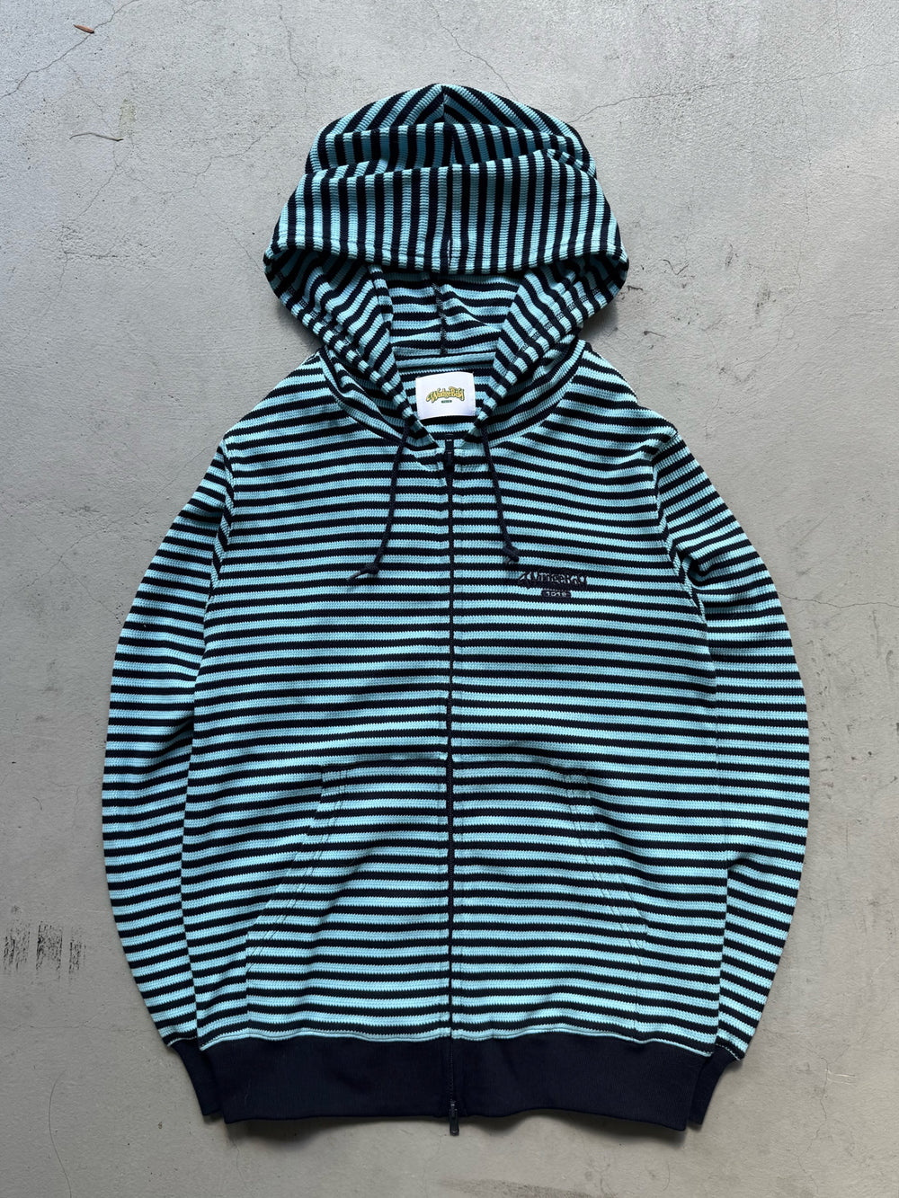 Striped rib knit zip hoodie – YZ
