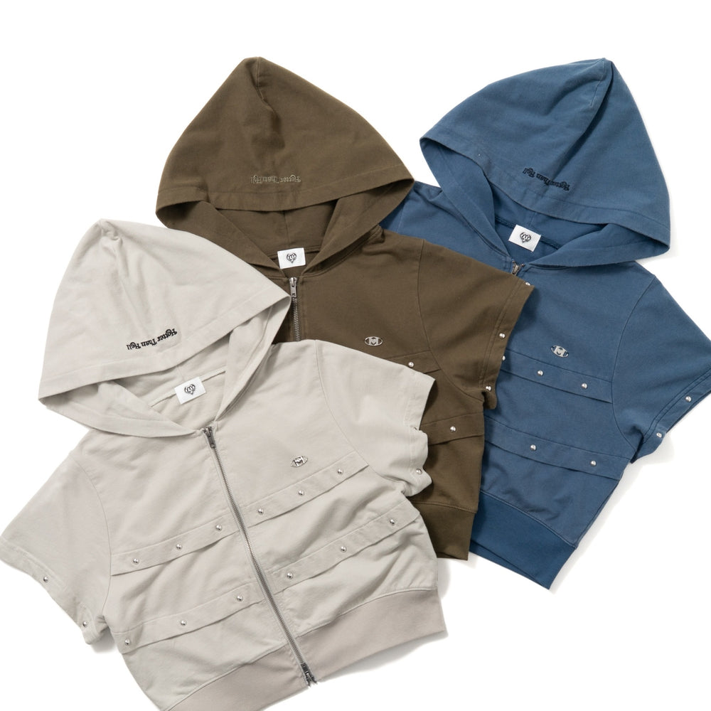 short sleeve zip hoodie – YZ