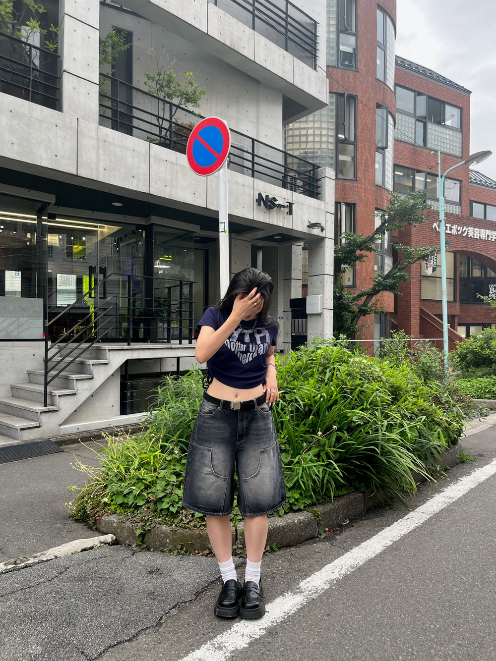 HTH glitter 潰そ セットアップ チャコールグレー