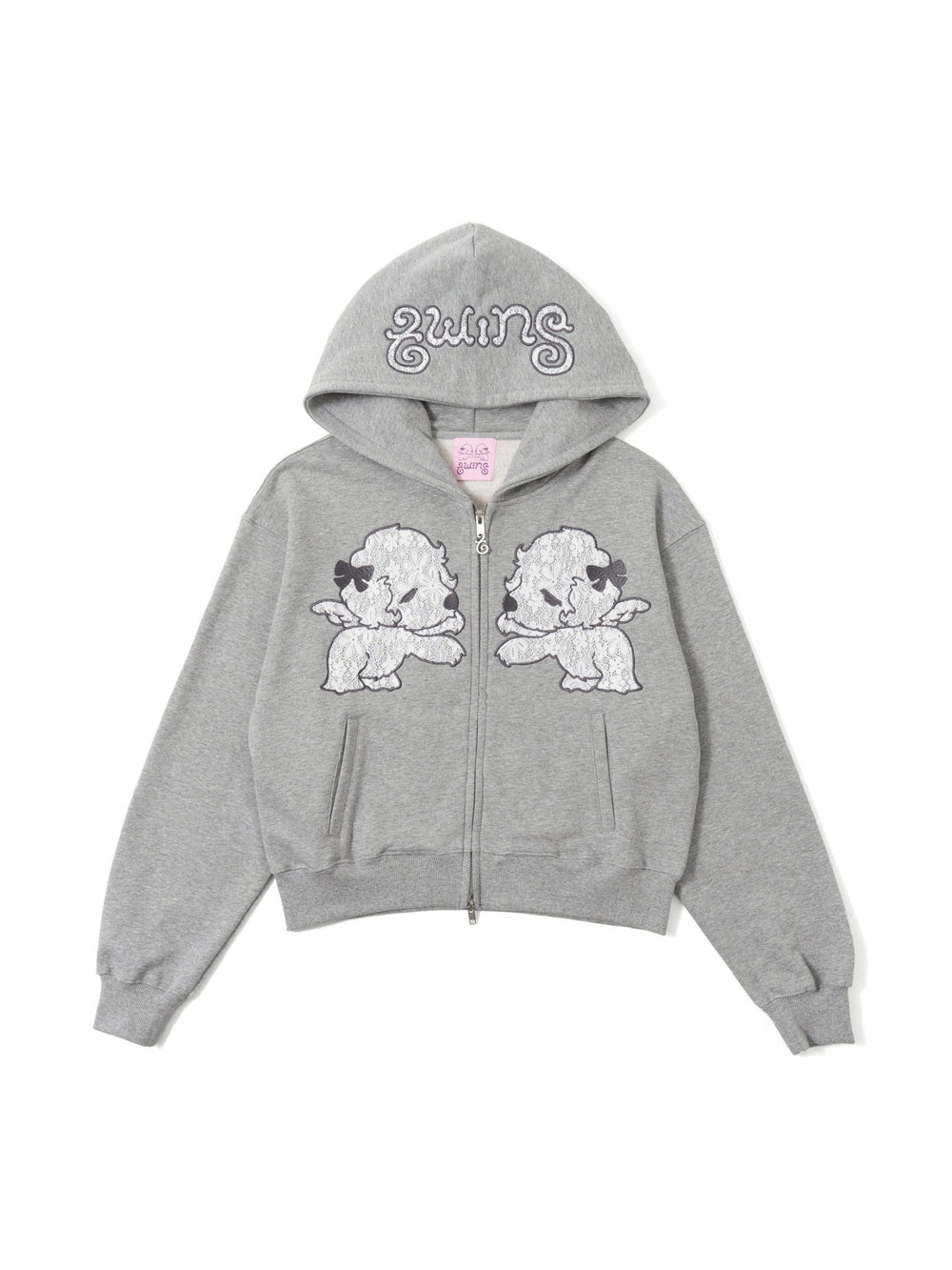 Lace twins logo zip hoodie – YZ