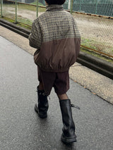 チェックのダウンジャケット 