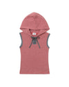 SLEEVELESS STRIPED HOODIE 