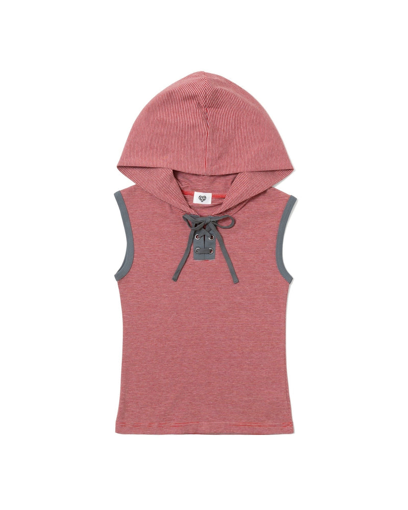 SLEEVELESS STRIPED HOODIE – YZ