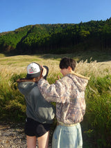 Universal logo boa duck hooded jacket