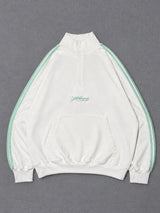 relaxy logo half zip lamé track jacket