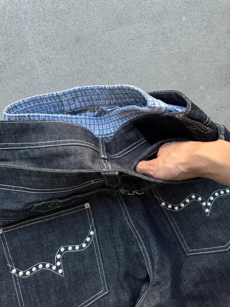 ABUKU 3-Layered Pearl Low-Rise Denim 箱タグ 3-Layered Pearl Low-Rise Denim – YZ
