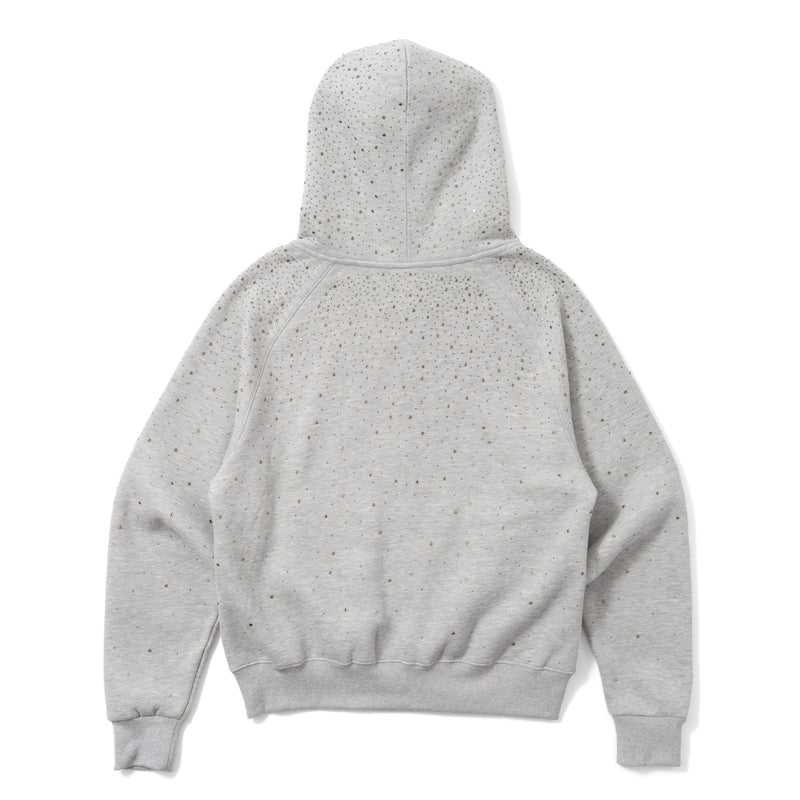 rhinestone scattered zip hoodie
