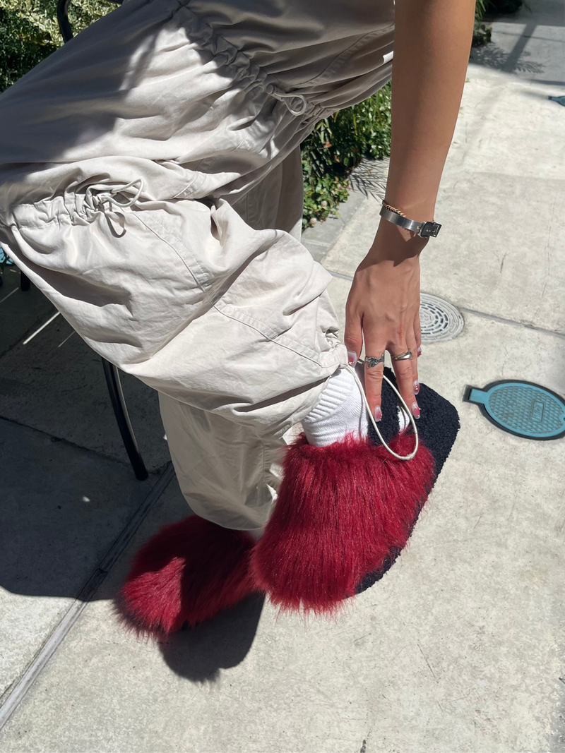 fur sandal