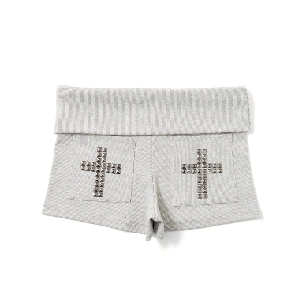 Cross Logo Studded Micro Shorts – YZ