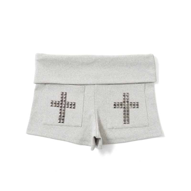 Cross Logo Studded Micro Shorts – YZ