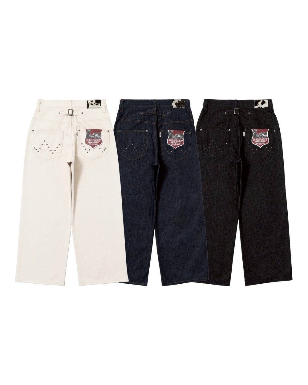 Herringbone studs denim pants – YZ