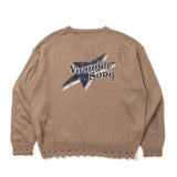 star logo v neck damage knit