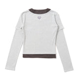 Layered border long tee