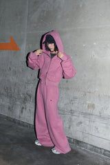 rhinestone curve sweat pants 