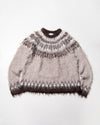 Wool Mix Over Shaggy Nordic Sweater