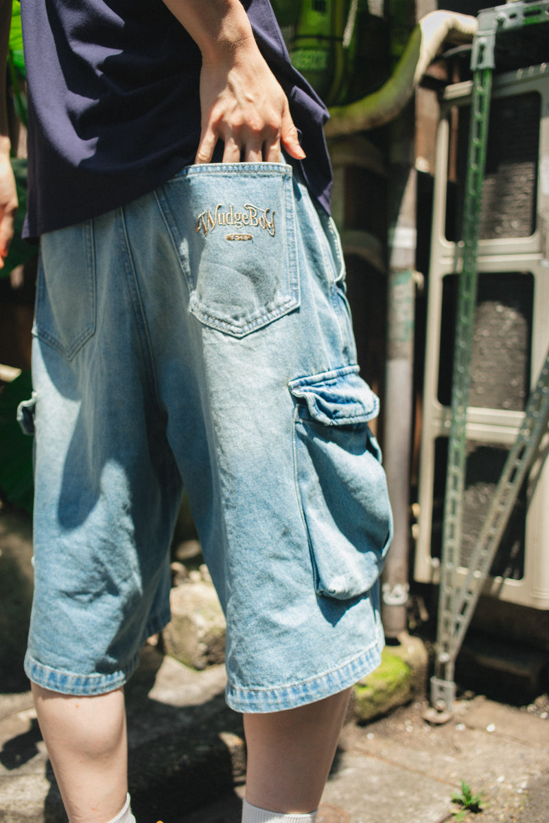 Denim Half Cargo Pants