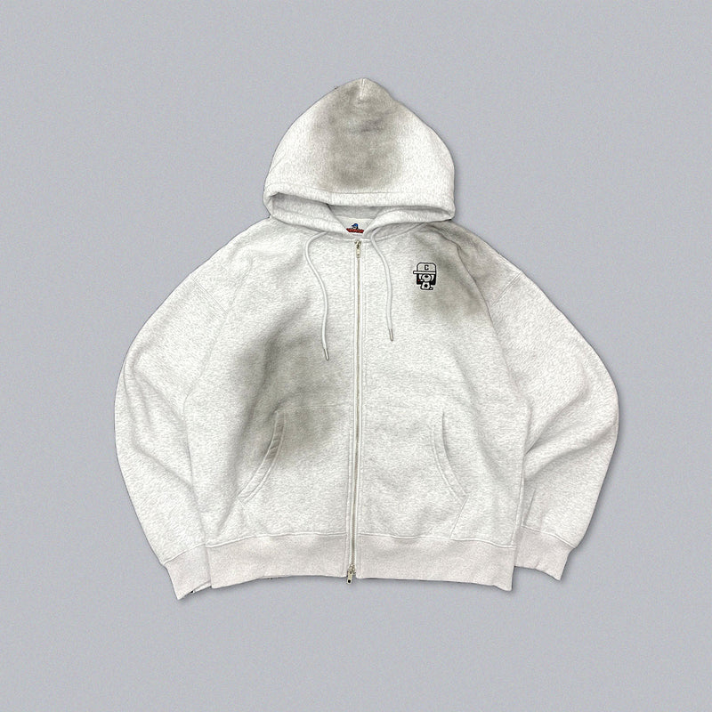 Boxy ruler zip hoodie